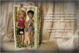 The doll in the photo.Portrait of textile doll. Cartoon - portrait doll. Portrait dolls in the photo. Cartoon dolls.