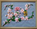 Pictures embroidered with ribbons. Available and under the order. 