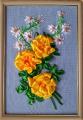Pictures embroidered with ribbons. Available and under the order. 