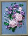Pictures embroidered with ribbons. Available and under the order. 