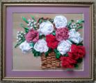 Pictures embroidered with ribbons. Available and under the order. 