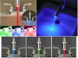Led shower head faucet with temperature sensor