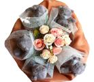 A bouquet of soft toys Teddy bears as a gift for a birthday girl,woman 