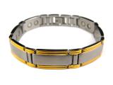 The magnetic bracelets from stainless steel or titanium with a coating of gold 