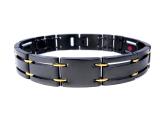 The magnetic bracelets from stainless steel or titanium with a coating of gold 