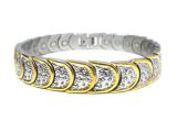 The magnetic bracelets from stainless steel or titanium with a coating of gold 