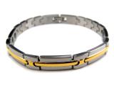The magnetic bracelets from stainless steel or titanium with a coating of gold 