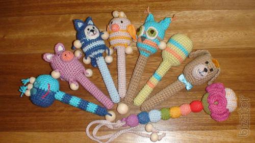 Rattles knit for kids.100% natural materials,new. 