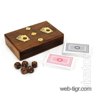 A collection of Board games: cards and dice 