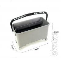 Мopatex 3513-M Plastic bucket with wringer, handle and wheels for washing Windows 