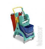 TTS Italy 6509 Truck for cleaning NICK Plus 10, 25L with wringer Green 