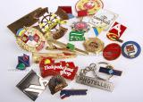 Metal badges, badges, key chains.
