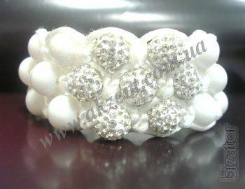 White agate + white rhinestones