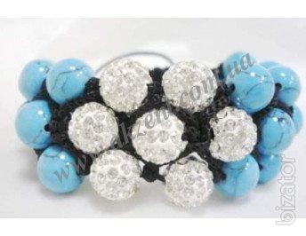 Turquoise + white rhinestones