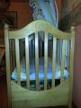 The crib, mattress, canopy 