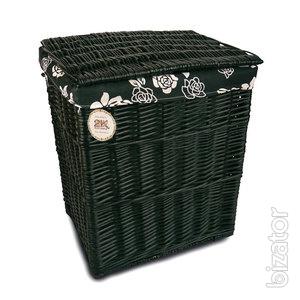 Laundry basket wicker black 