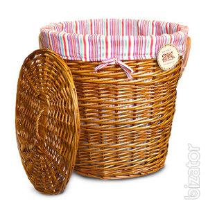 Laundry basket wicker brown, orange 