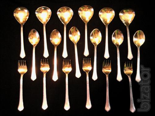 Gift set of Cutlery.Silvering and gilding.Tallin. 