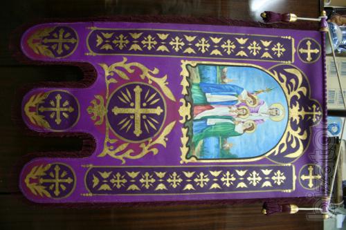 The ensigns. Canonical images of saints. Painting is bilateral. 