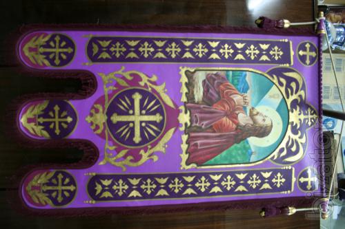 The ensigns. Canonical images of saints. Painting is bilateral. 