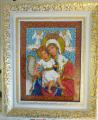 the icon is embroidered Czech beads