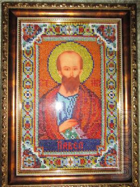 the icon is embroidered Czech beads 