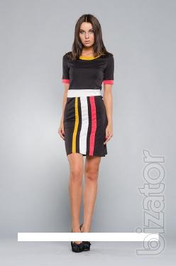 Stylish dress with colored stripes 