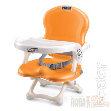 Portable highchair CAM SMARTY ideal for travel, indispensable for travel, takes up little space. 