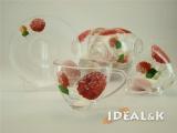 Tableware made of glass. Cups, mugs, tea sets, wine glasses made of glass. 