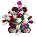 Song Teddy Bear with a basket of roses from the candy