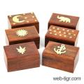 Set of 6 wooden boxes