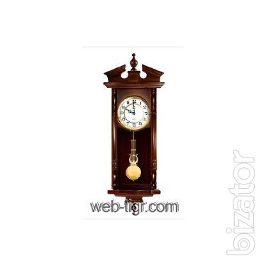 Wall clock made of wood with a pendulum FUDA HW061 