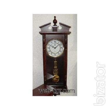 Wall clock made of wood with a pendulum FUDA HW061 