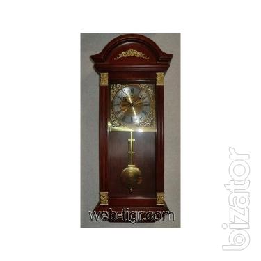 Wall clock made of wood with a pendulum FUDA HW068 