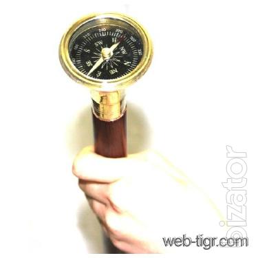 The decorative cane with compass 