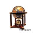 Tabletop globe with clock