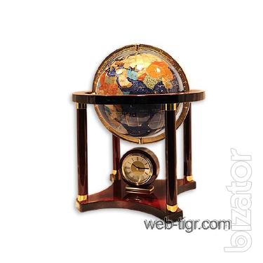 Tabletop globe with clock 
