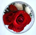 A bouquet of natural rose (GHR/2391) in the glass. 