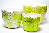 Decorated ceramic pots 