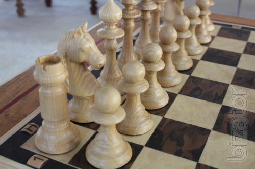 The chess table with figures as a gift. 