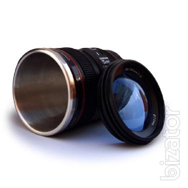 Circle lens thermos. Mug Canon 