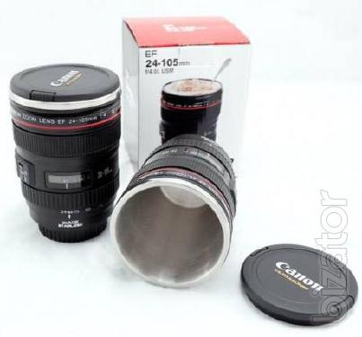 Circle lens thermos. Mug Canon 