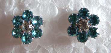 35uah Earrings with blue rhinestones