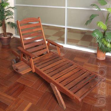 Sell beds and lounge chairs made of wood. 