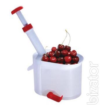 Machine for removing pits from cherries, sweet cherries, olives 