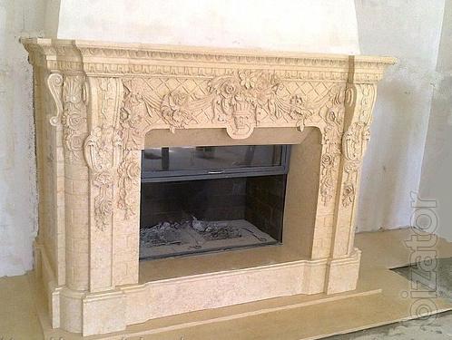 marble carved fireplace
