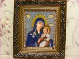 Embroidered icons beaded