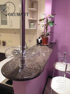 Countertop, fireplace, Breakfast bar, window sills, and other products of granite and marble! 