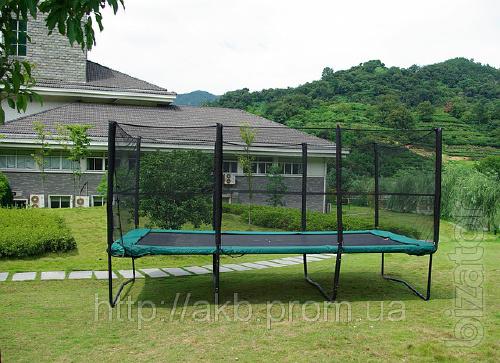 Square trampoline MBM 457 x 305 cm with safety net and ladder 