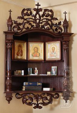 Produce angular iconostasis for the house of wood. 